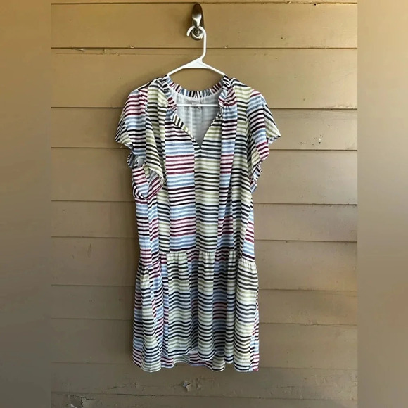 LOFT Stripes Drop Waist Dress - Women's Size Large - Summer 2020 Collection - Picture 1 of 6